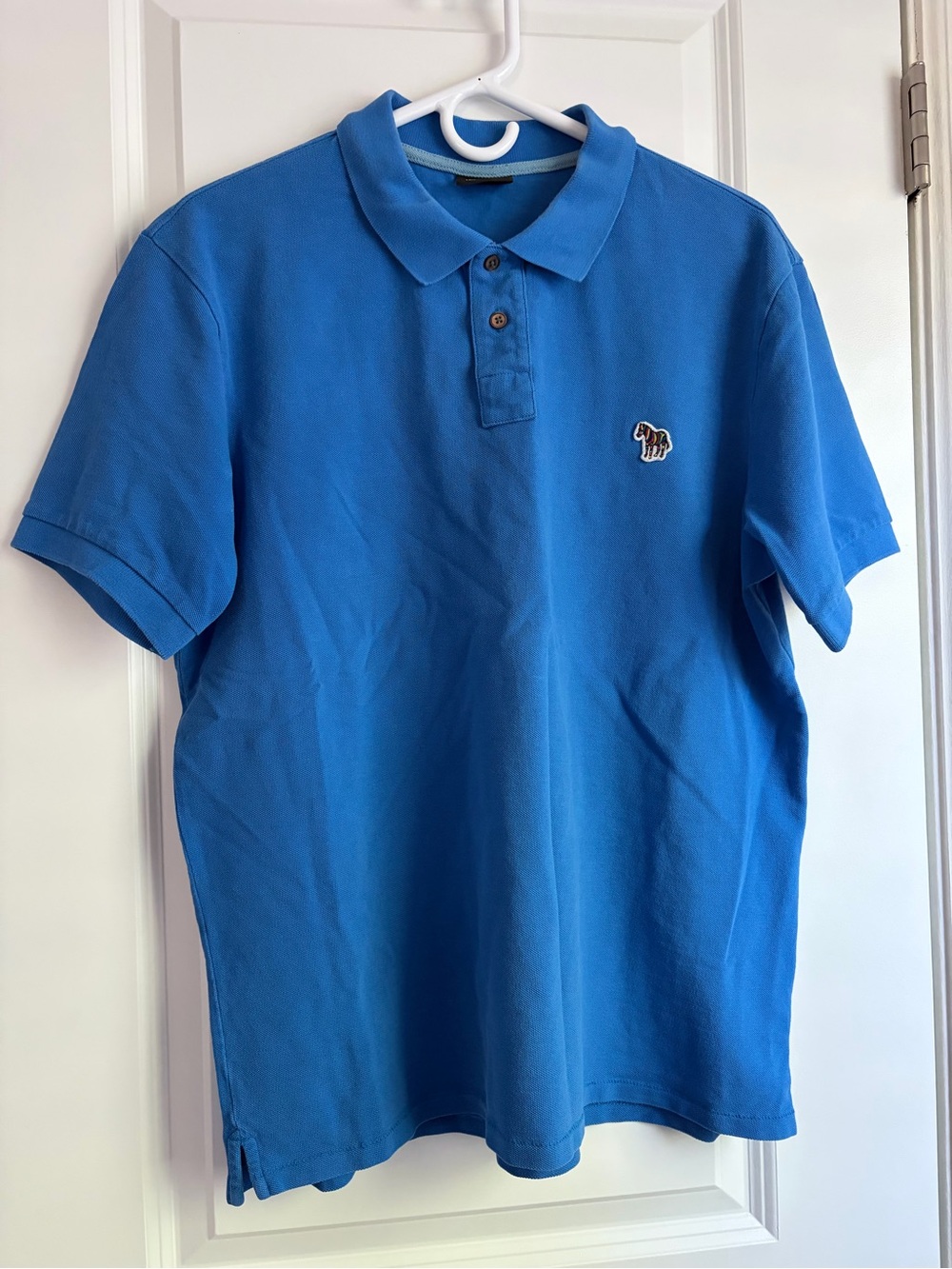 Paul Smith Men's Blue Polo with Zebra Patch